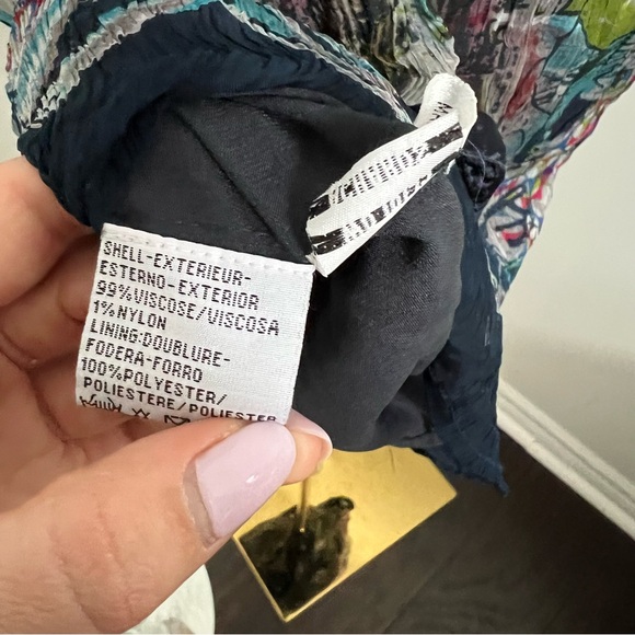 Boho Sheer Printed Tunic Dress • Embellished Neckline • Sequin Detail L - Picture 7 of 8